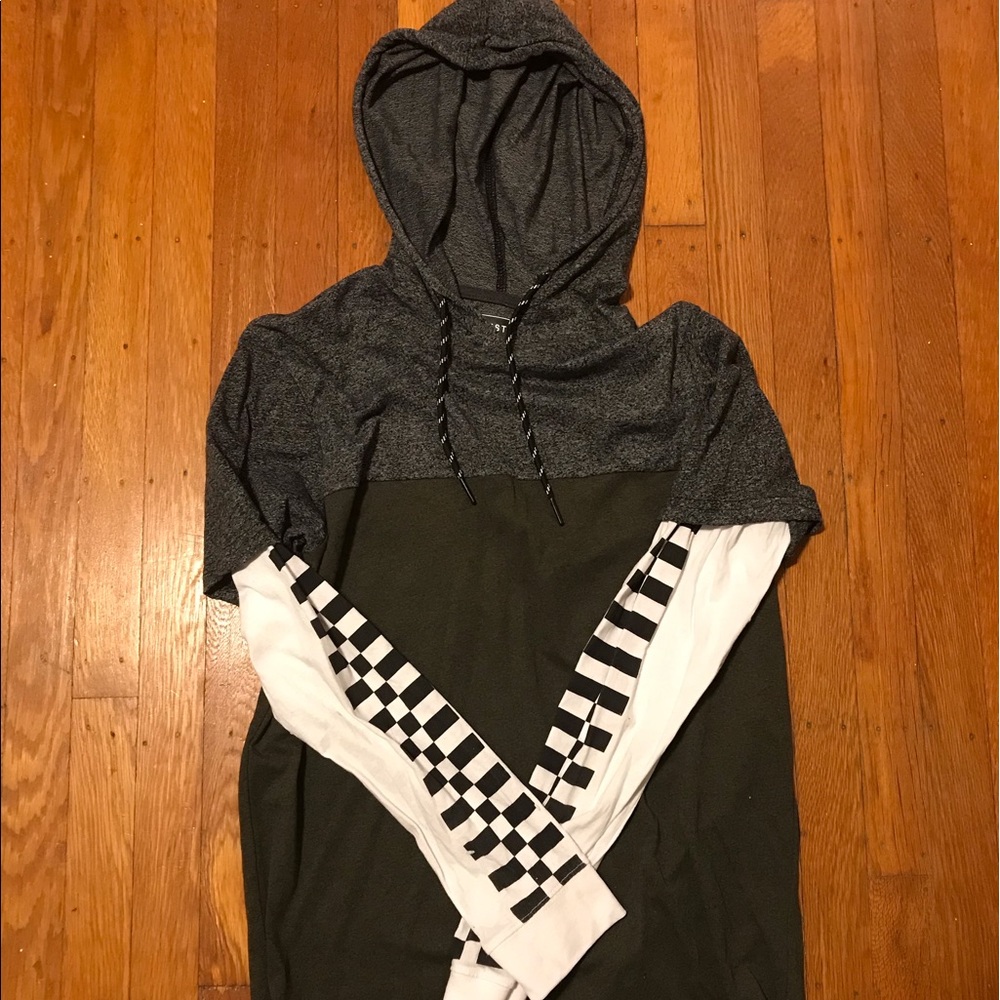 Checkered Sleeved Hoodie